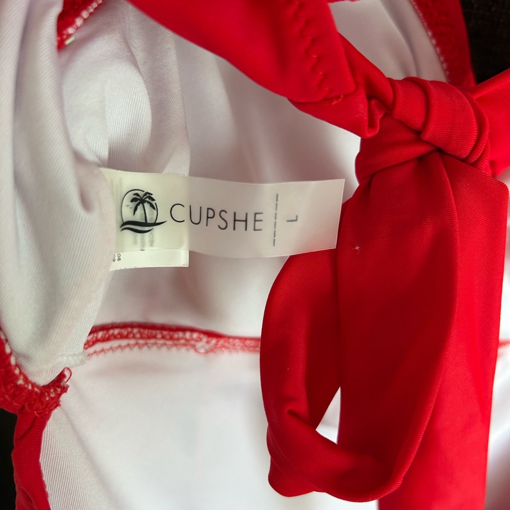 Cupshe Red Ruffle One Piece Swimsuit - Picture 3 of 3